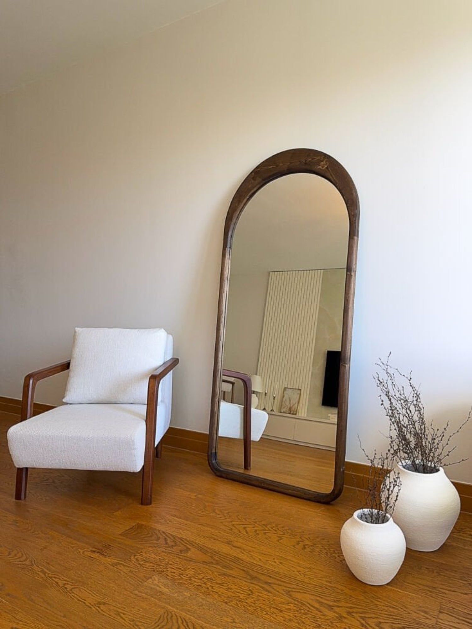 Lyska – Ovaler Holzspiegel 180x80 cm