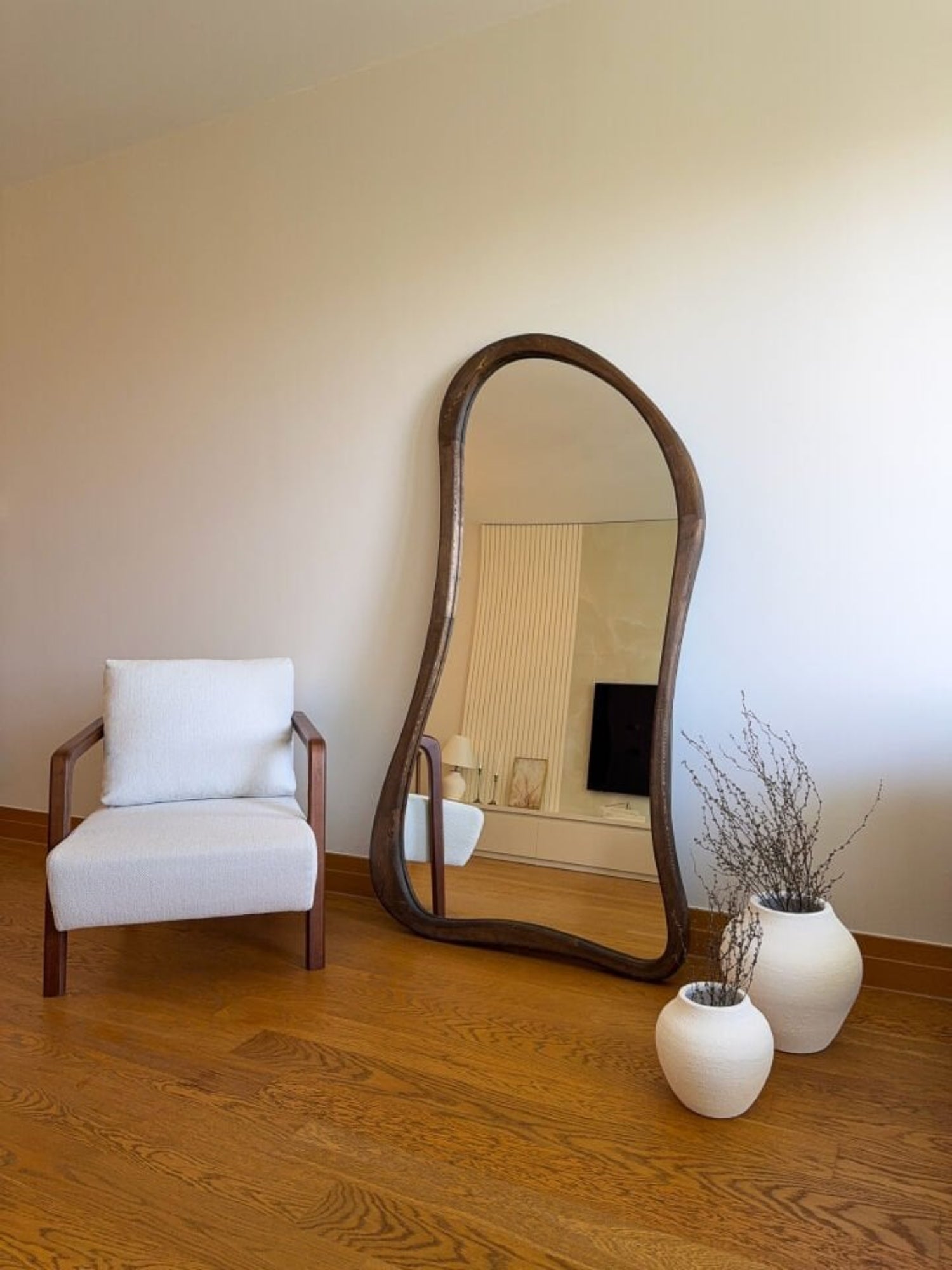 Lunéa – organischer holzspiegel 180x100 cm