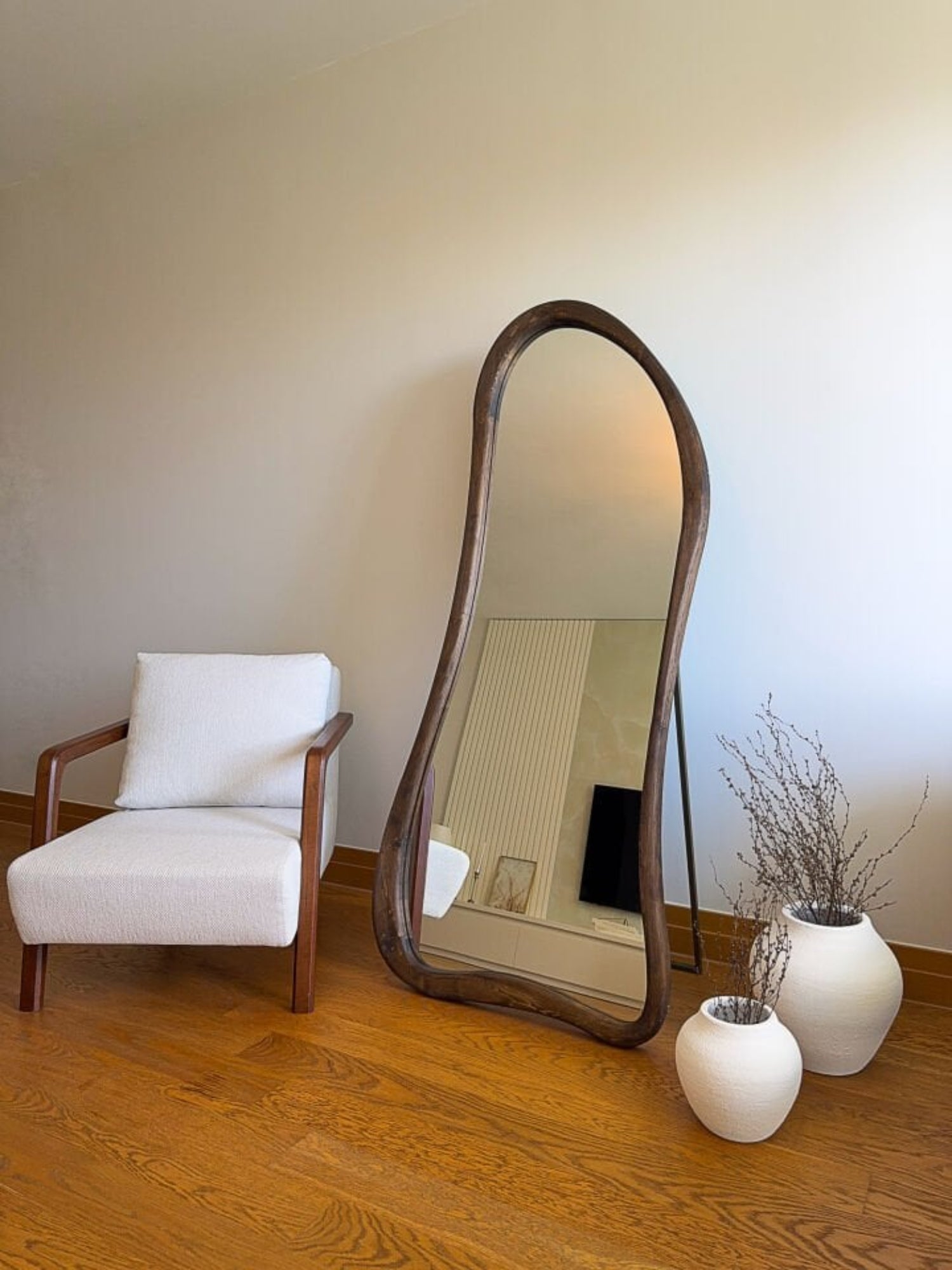 Liora – Organischer Holzspiegel 180x80 cm