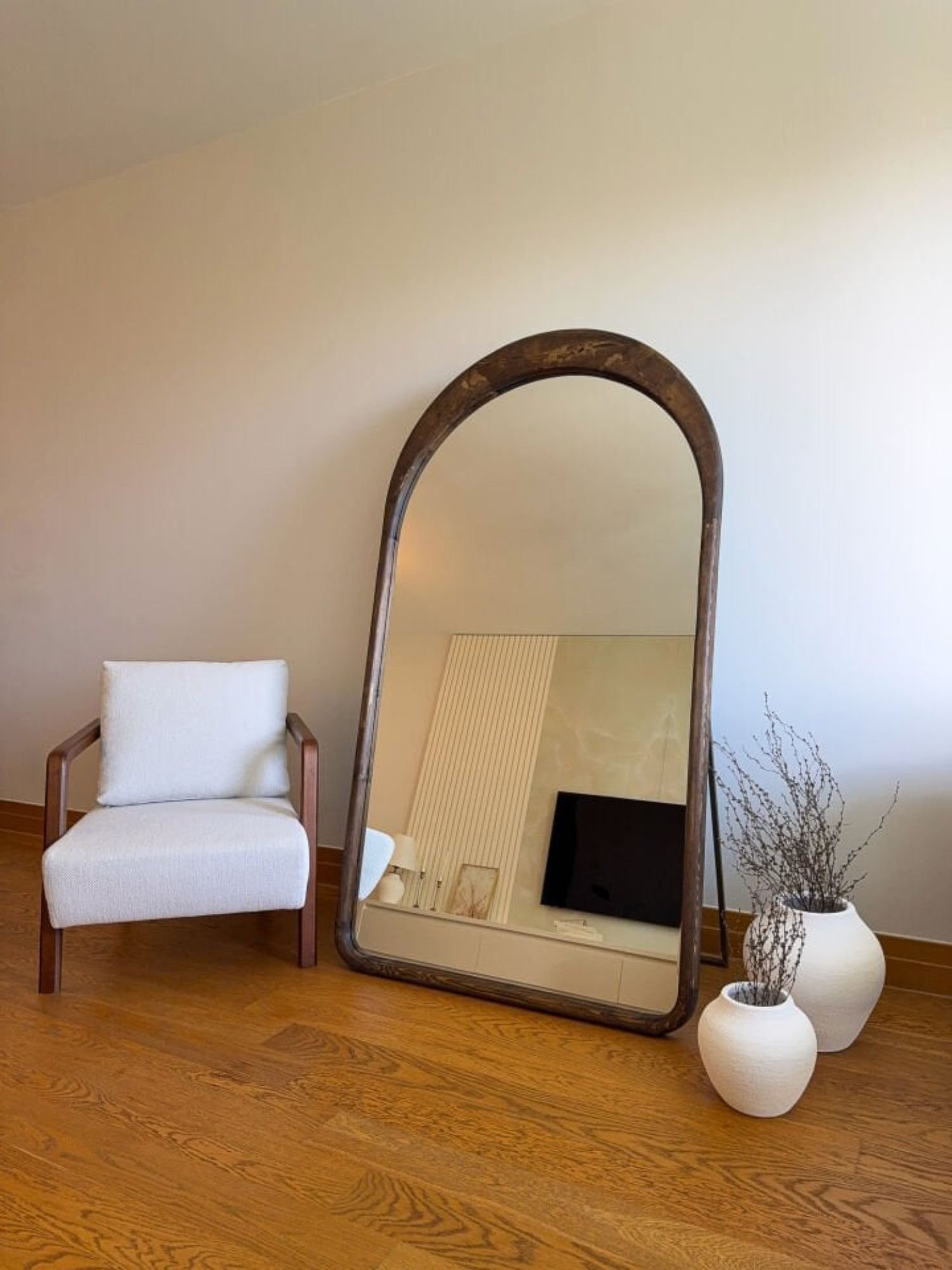 Linéa – Ovaler Holzspiegel 180x100 cm