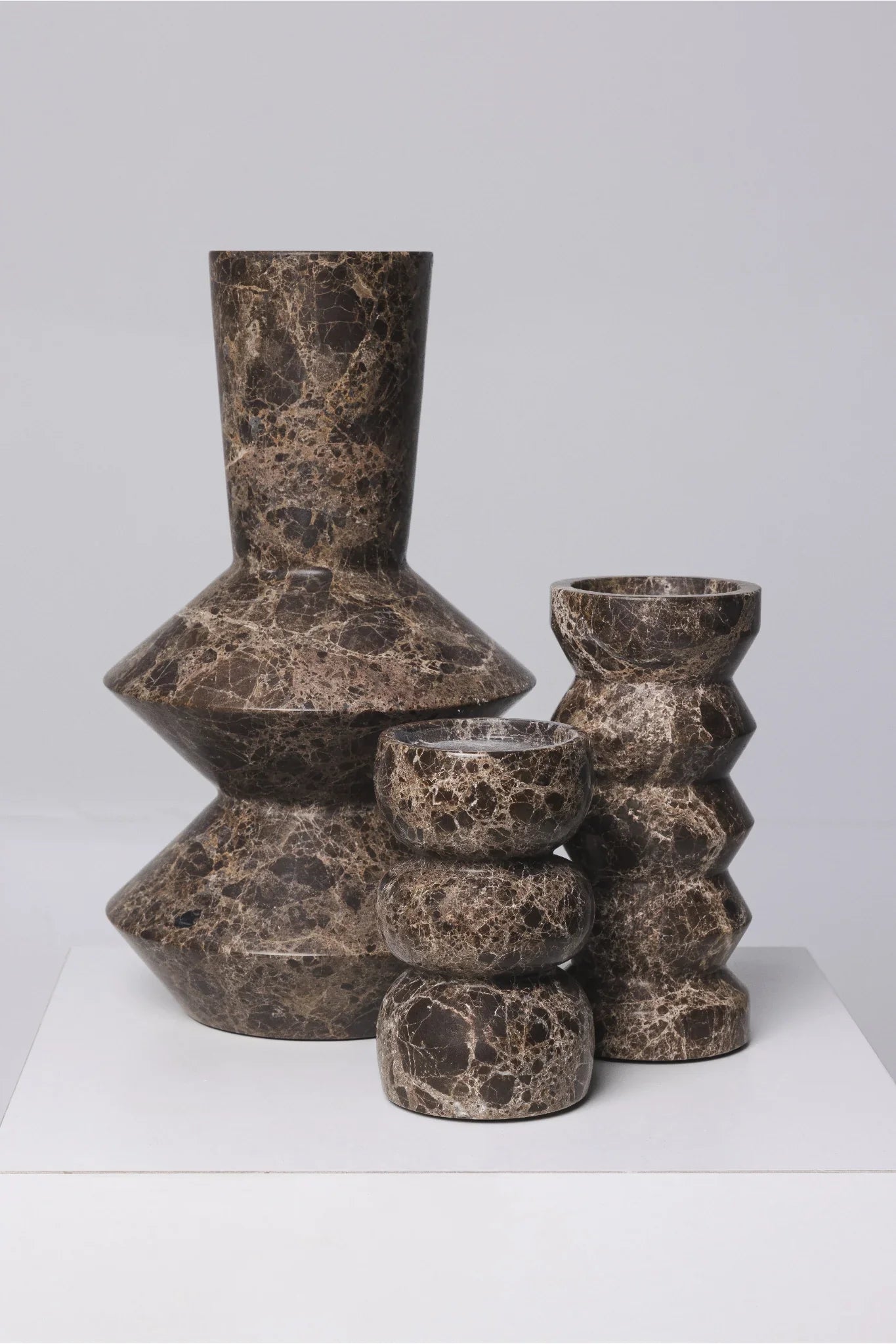 Rautenvase Dark Emperador H35cm