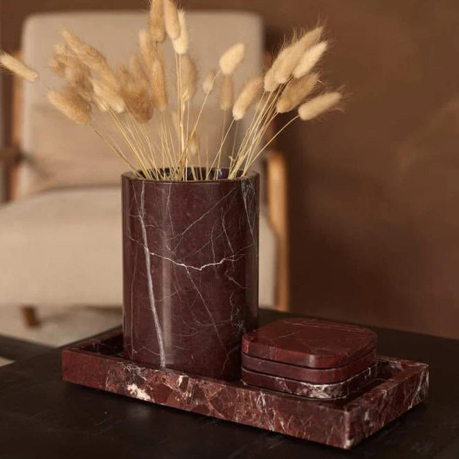 Marmorvase Weinkühler rot Ø12x18cm