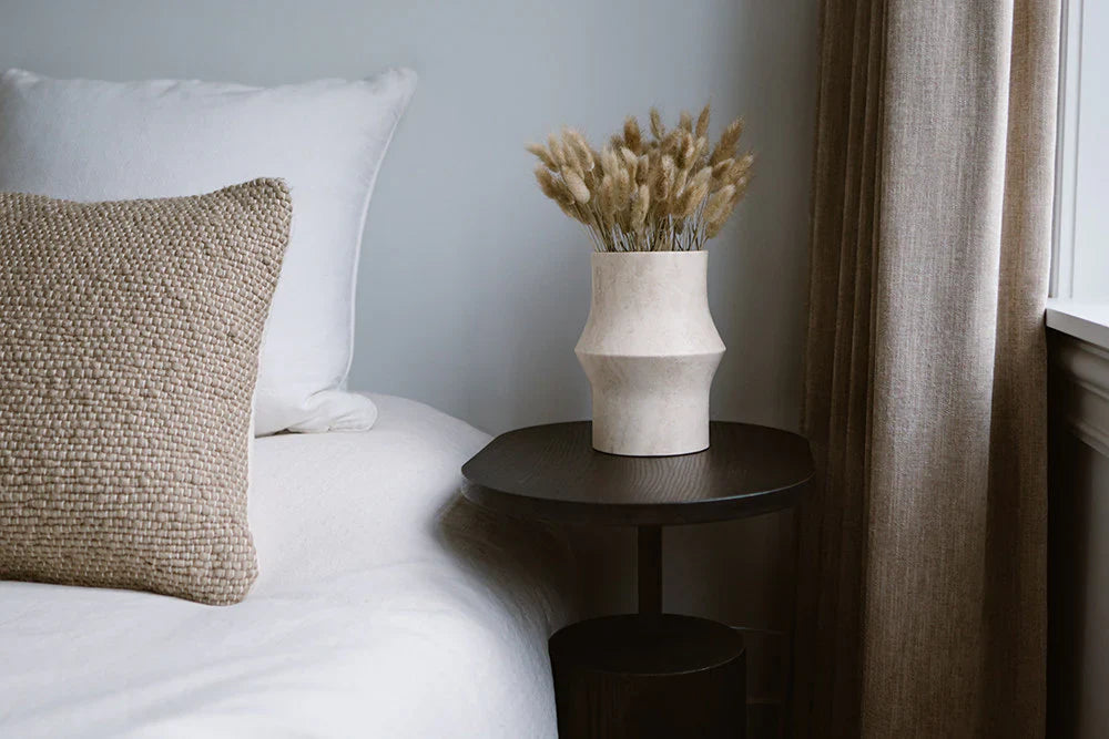 Travertin-Designvase Ø12x20cm