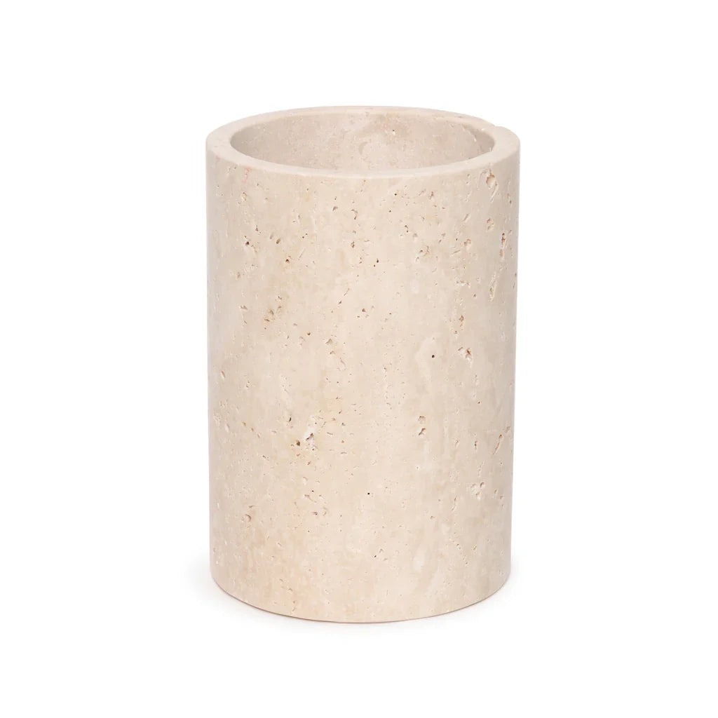 Vase/Weinkühler aus Travertin Ø12x18cm