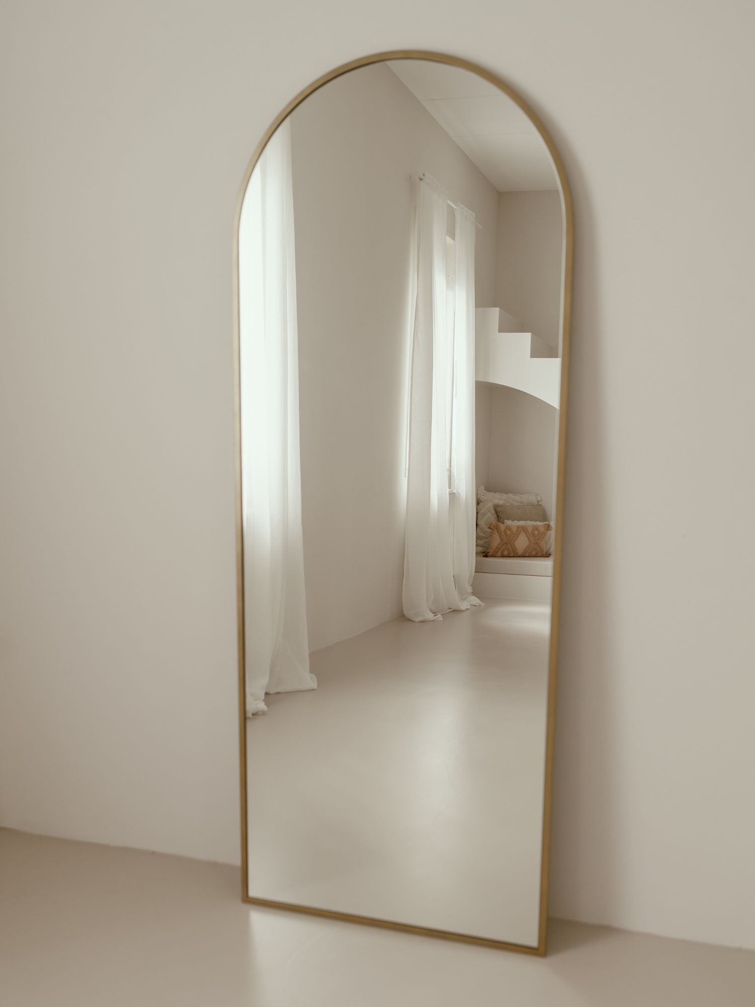 Großer Standspiegel Oval 180x70 Gold