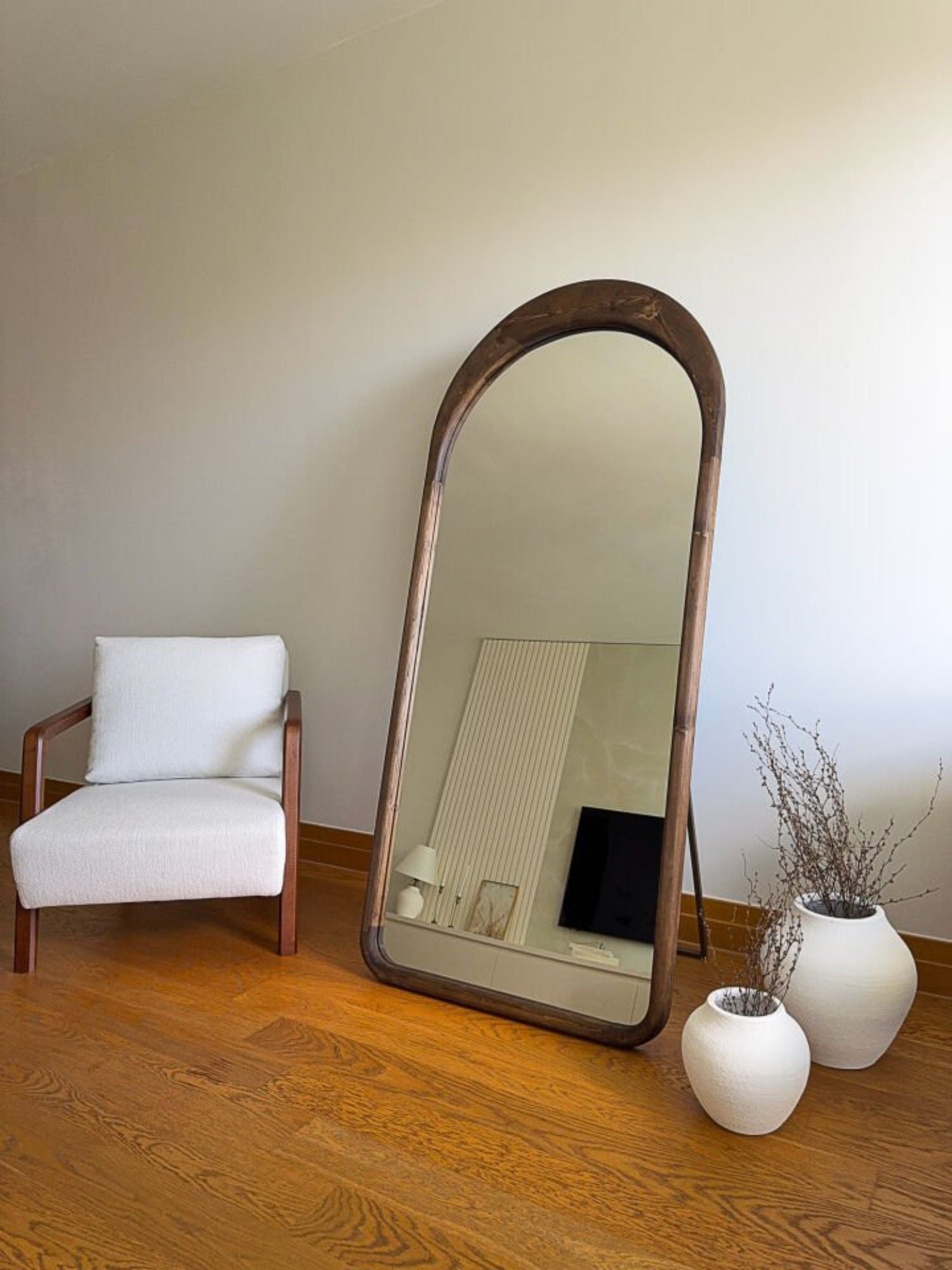 Lyska – Ovaler Holzspiegel 180x80 cm