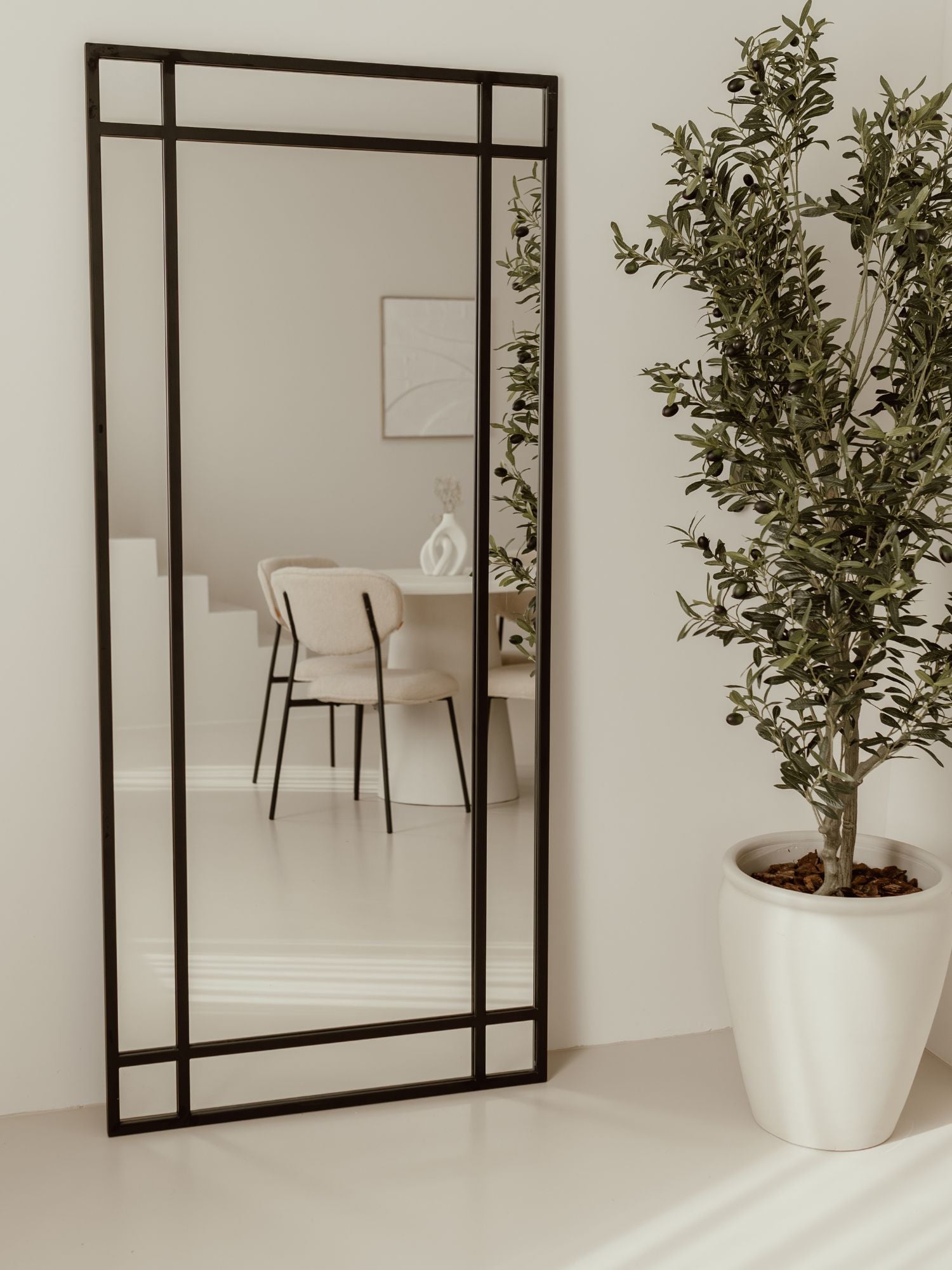 Großes Standspiegelfenster 180x80 Schwarz