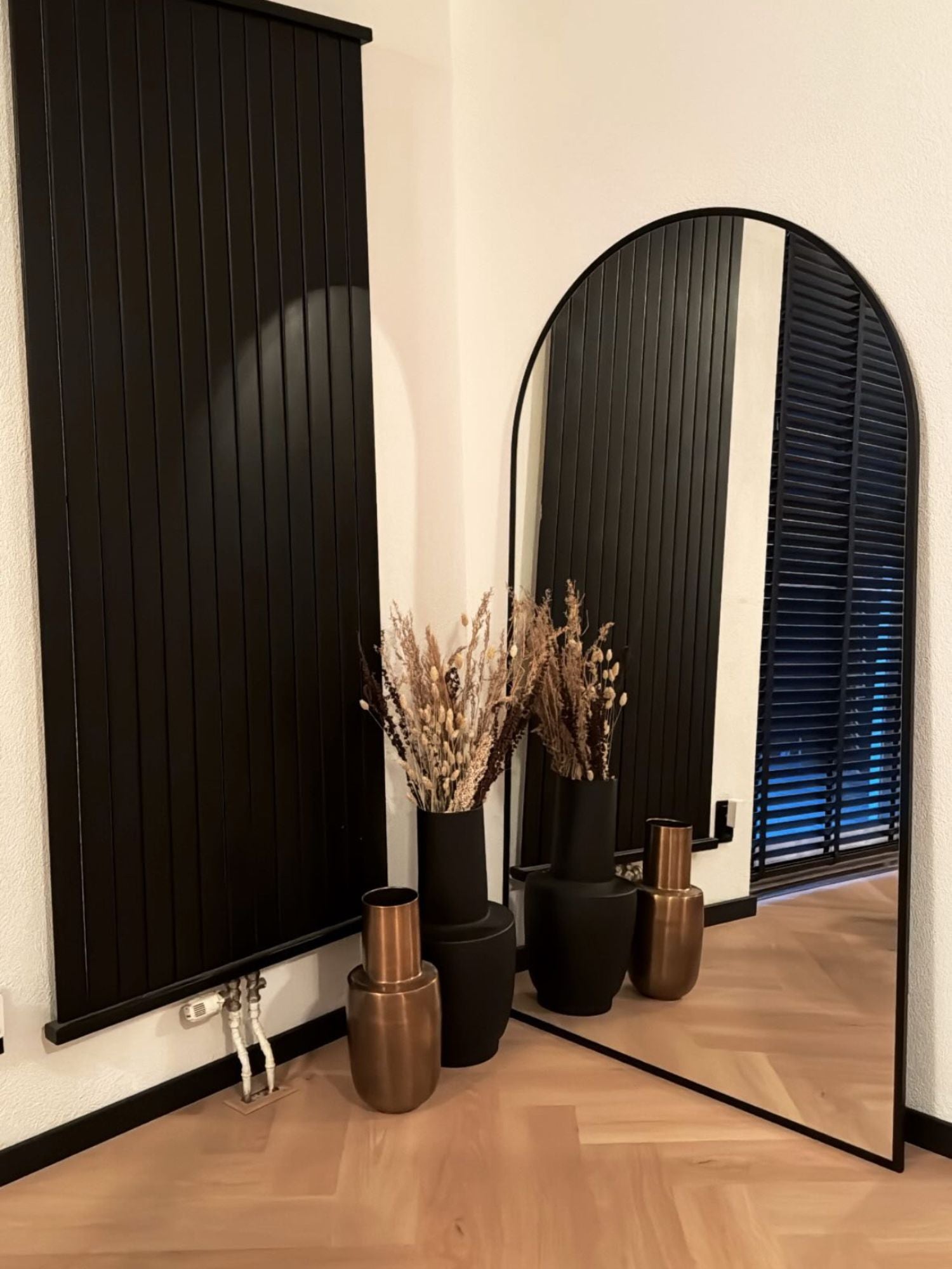 Großer Standspiegel Oval 180x100 Schwarz