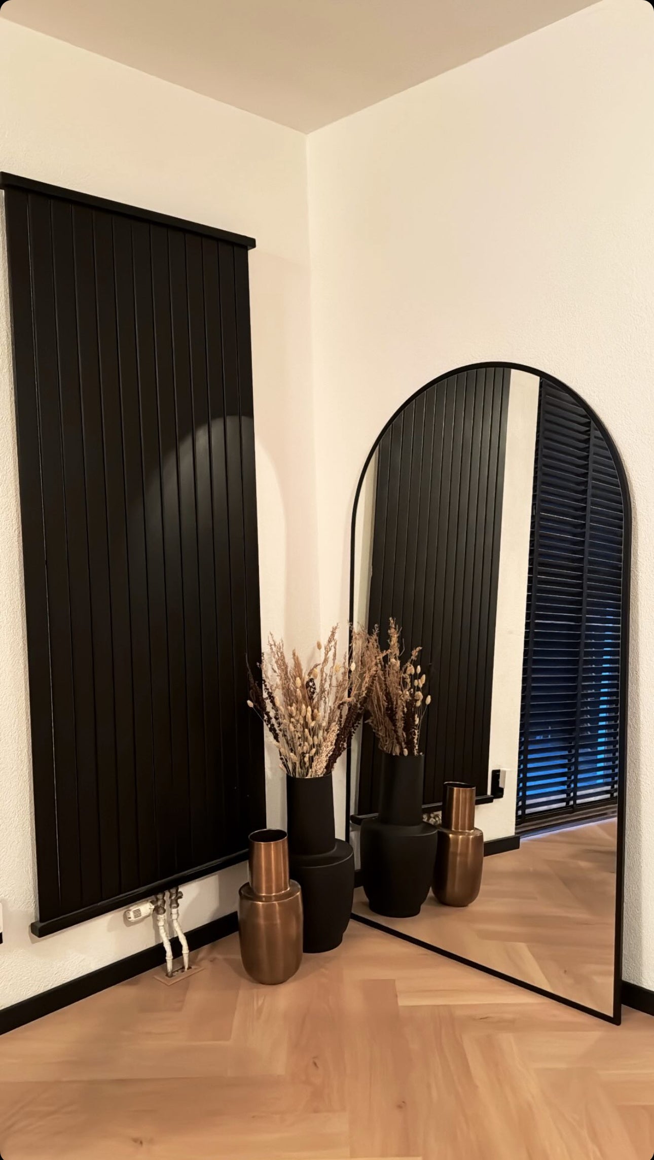 Großer Standspiegel Oval 180x100 Schwarz