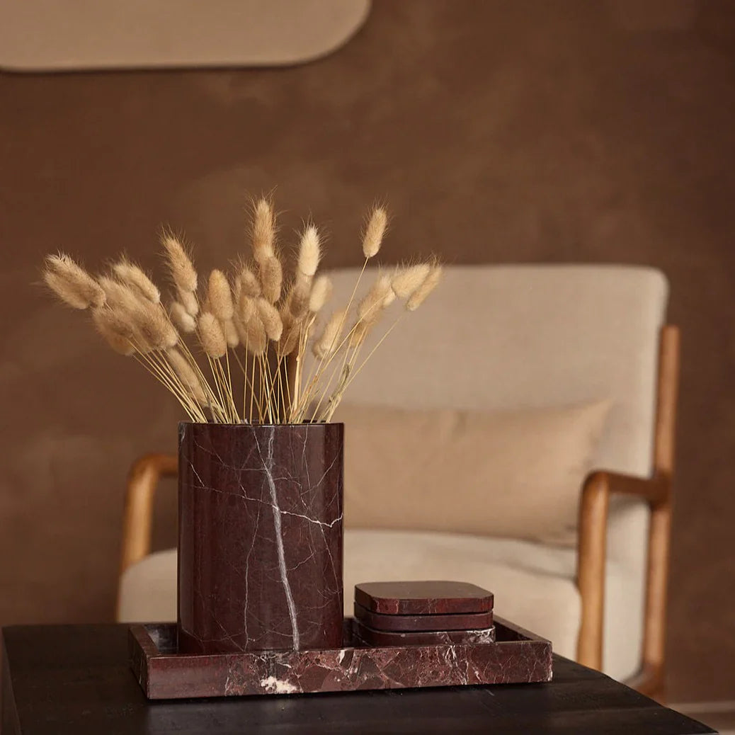 Marmorvase Weinkühler rot Ø12x18cm