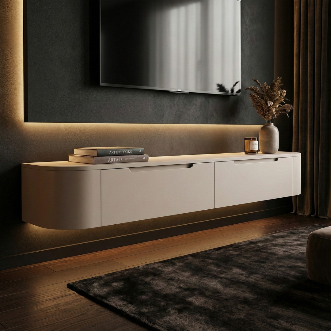 Miyoko Japandi TV-Lowboard Taupe L180CM x D32CM x H28CM